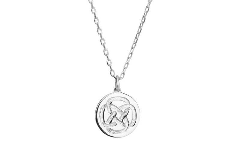 The Dara Knot Strength Necklace in silver. (Liwu Jewellery) 