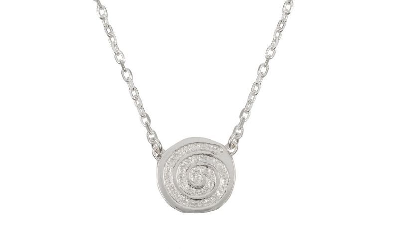 The Energy Single Spiral Silver Necklace (Liwu Jewellery)