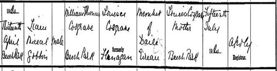 Birth records of Liam Cosgrave, Fine Gael politician and Taoiseach. Birth records of Liam Cosgrave, Fine Gael politician and Taoiseach.