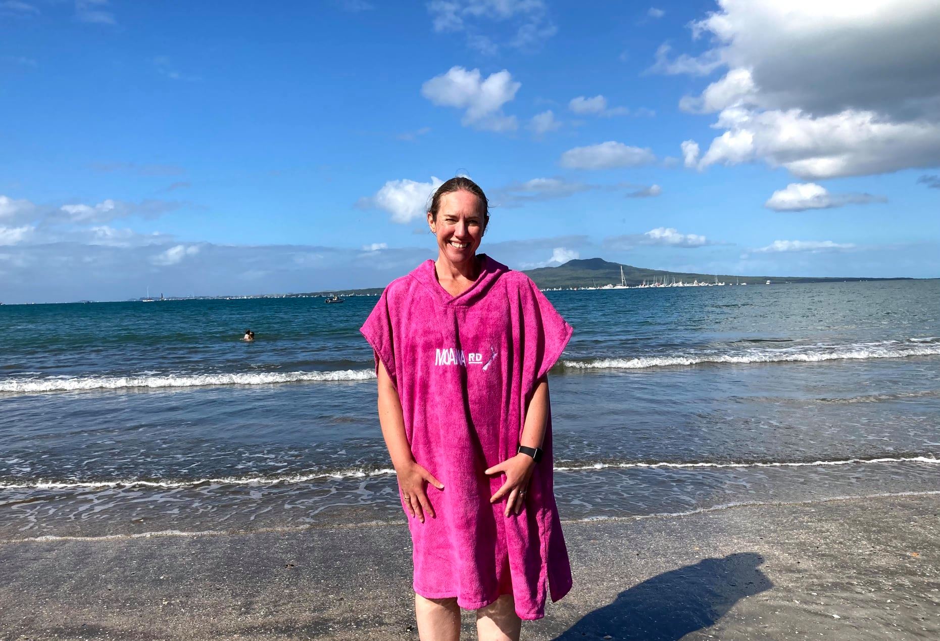 Sinead Bowie living in New Zealand taking part in a Dip for Betty Sinead Bowie living in New Zealand taking part in a Dip for Betty