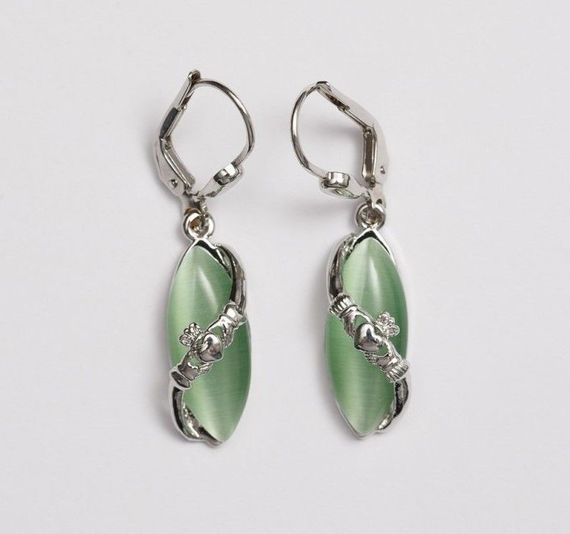 Claddagh Cat Eye Drop Earrings.The Irish Store Claddagh Cat Eye Drop Earrings.The Irish Store