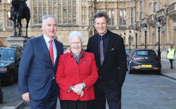 John Fitzpatrick, President and CEO, Fitzpatrick Hotel Group (North America) and supporter of integrated education; Baroness May Blood, Campaign Chair of the Integrated Education Fund; and Liam Neeson. John Fitzpatrick, President and CEO, Fitzpatrick Hotel Group (North America) and supporter of integrated education; Baroness May Blood, Campaign Chair of the Integrated Education Fund; and Liam Neeson.