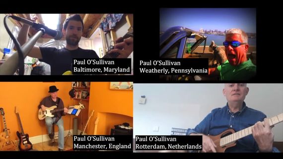 The four Pauls all meet by Zoom and create songs through the internet. The four Pauls all meet by Zoom and create songs through the internet.