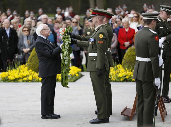 President Michael D. Higgins laying a wreath at the 1916 Easter Rising Centenary Commemoration Ceremony.RollingNews