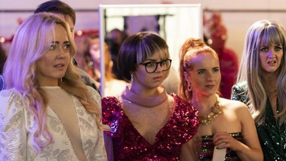 Angeline Ball (left) and cast of Deadly Cuts Angeline Ball (left) and cast of Deadly Cuts