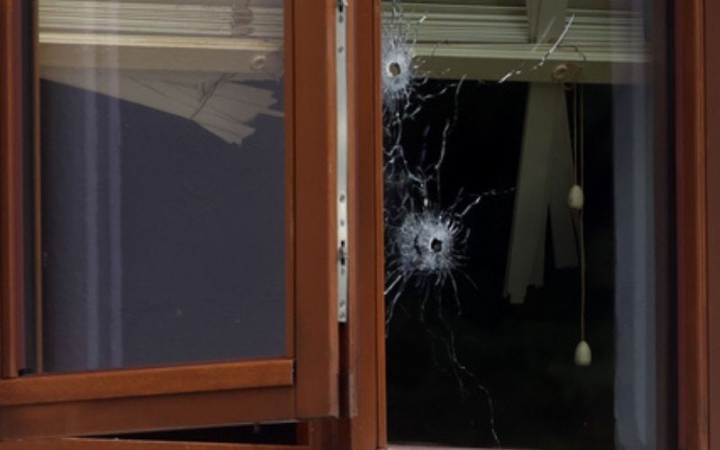 Bullet holes in a window at the scene of a shooting and siege at Whitechapel Grove, Blanchardstown, Dublin. Rolling News Bullet holes in a window at the scene of a shooting and siege at Whitechapel Grove, Blanchardstown, Dublin. Rolling News