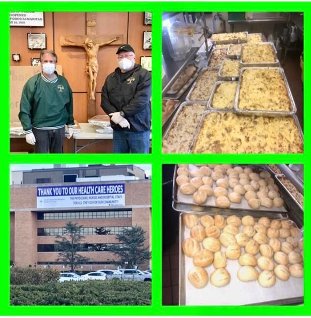 St Patrick Division 2 of Babylon NY donated and prepared Irish Comfort Food, trays and trays of Shepherd Pie, for over 250 front line hospital workers, nurses and doctors at Good Samaritan Hospital Medical Center in Babylon St Patrick Division 2 of Babylon NY donated and prepared Irish Comfort Food, trays and trays of Shepherd Pie, for over 250 front line hospital workers, nurses and doctors at Good Samaritan Hospital Medical Center in Babylon