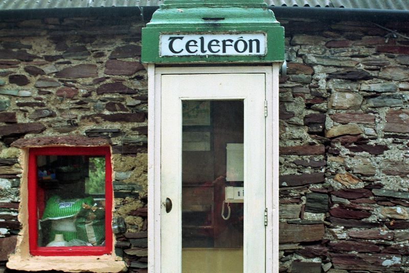 An old style Irish telephone box in Little Killary Adventure Centre in North Connemara in County Galway in 1998. (RollingNews.ie)