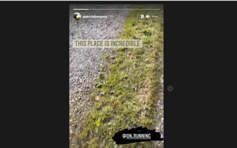 A screenshot of the Instagram story shared by Patrick Dempsey on May 6 from Ireland. (@patrickdempsey, Instagram)