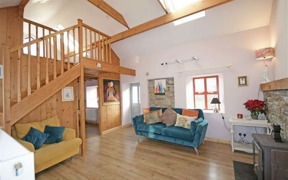 The living area is one of the most eye-catching spaces of the cottage. Credit: myhome.ie The living area is one of the most eye-catching spaces of the cottage. Credit: myhome.ie