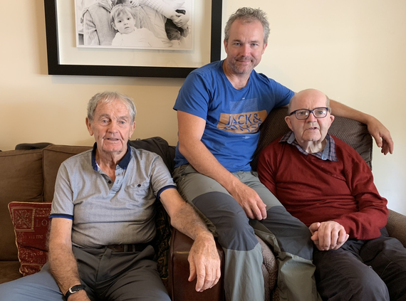 Vincie (right), pictured with his son Leo and brother, Father Leo, at home in Kilcloon. Vincie (right), pictured with his son Leo and brother, Father Leo, at home in Kilcloon.