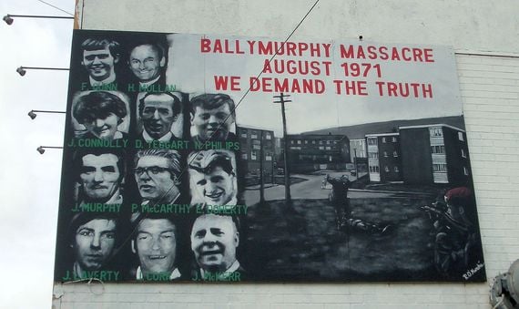 A mural dedicated to the Ballymurphy Massacre victims.