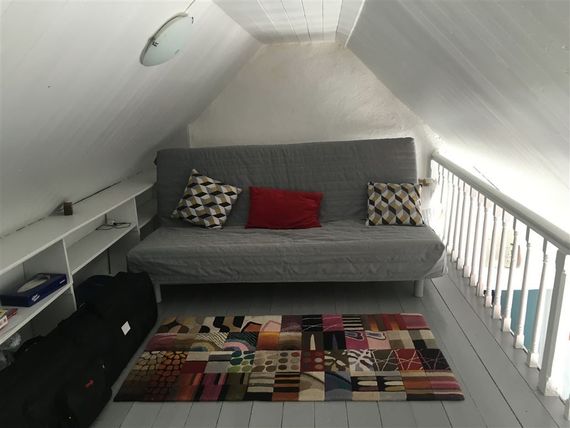 The large mezzanine above the living room could be turned into a study The large mezzanine above the living room could be turned into a study