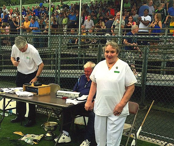 Therese Crowe on the sidelines at Gaelic Park. Therese Crowe on the sidelines at Gaelic Park.