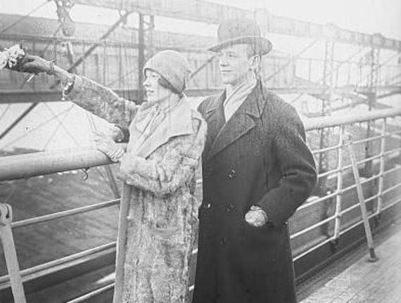 Adele and Fred photographed on a ship in 1920. Adele and Fred photographed on a ship in 1920.