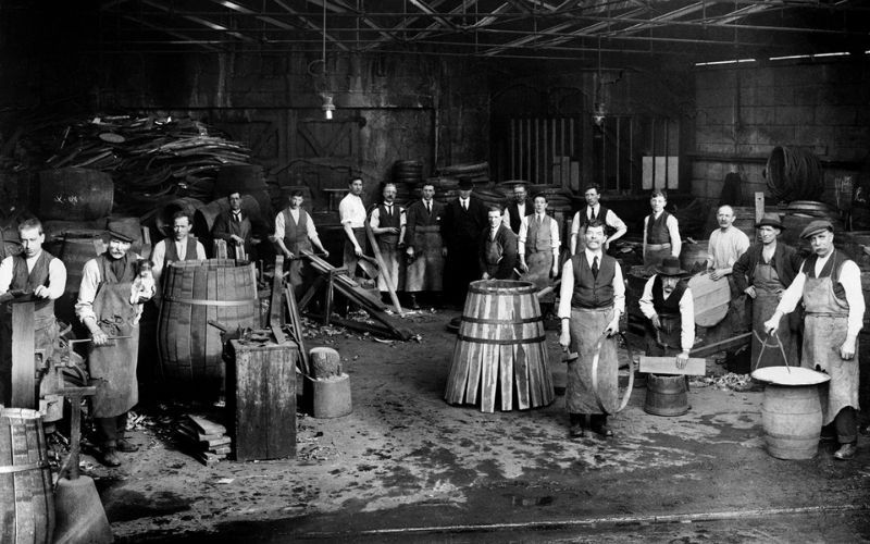 Workers pictured at the Jameson's Bow St. Cooperage Workers pictured at the Jameson's Bow St. Cooperage