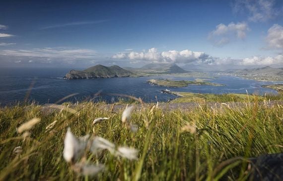 View from Geokaun Mountain on Valentia Island, County Kerry. View from Geokaun Mountain on Valentia Island, County Kerry.