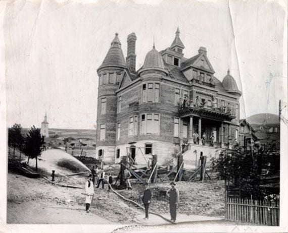 Alfred E. Clarke's Mansion under construction in the 1870s. Alfred E. Clarke's Mansion under construction in the 1870s.