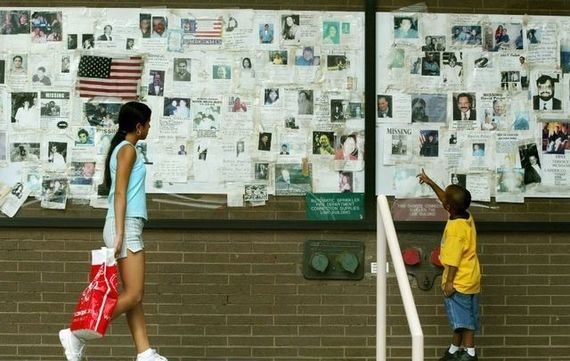Multiple missing persons posters appeared in the immediate aftermath of 9/11 Multiple missing persons posters appeared in the immediate aftermath of 9/11