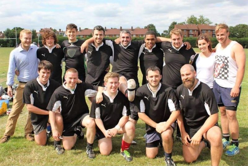 Finsbury Park RFC 1st game team photo.