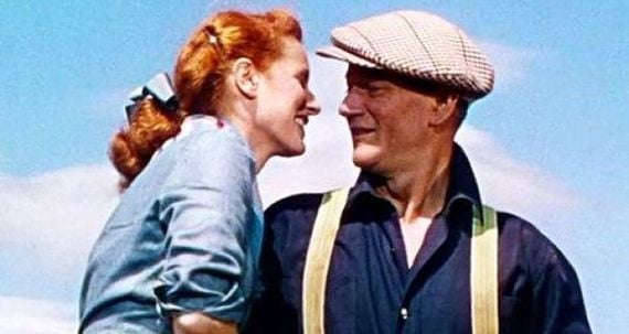 Maureen O'Hara and John Wayne in "The Quiet Man". Maureen O'Hara and John Wayne in "The Quiet Man".