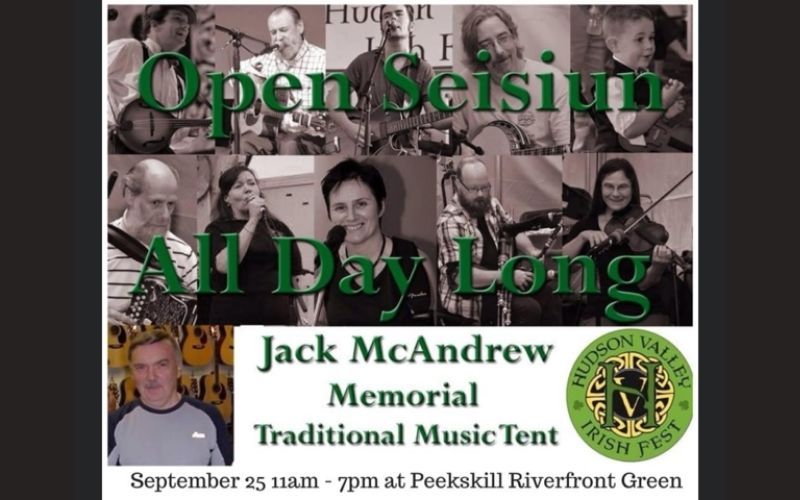 The Jack McAndrew Memorial Traditional Tent features renowned traditional Irish musicians