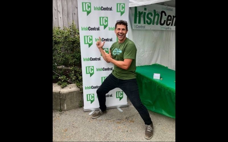 Dan Fedoryka, frontman for Scythian, at the IrishCentral tent.