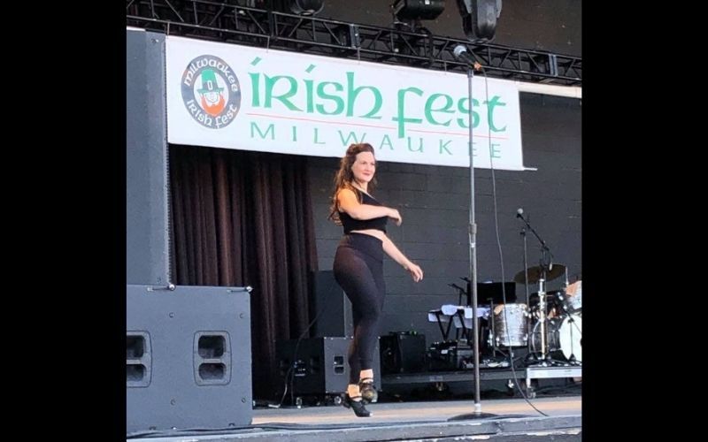 Irish dancer Kendal Griffler at the 2021 Milwaukee Irish Fest.