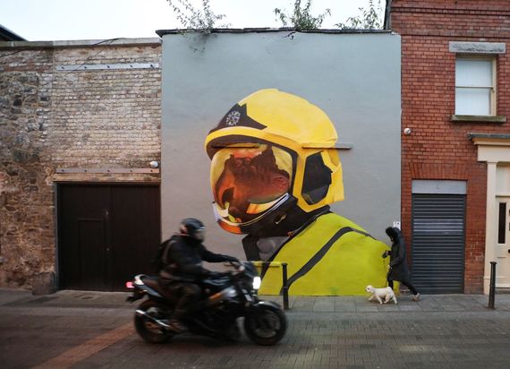 A mural dedicated to Dublin's firefighters on Camden Street, in Dublin city. A mural dedicated to Dublin's firefighters on Camden Street, in Dublin city.