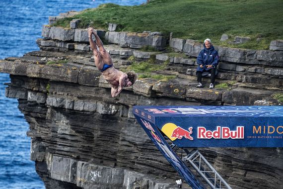 Red Bull Cliff Diving World series in County Mayo. Red Bull Cliff Diving World series in County Mayo.