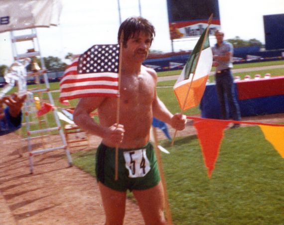 Tran-America record breaker, Tom McGrath. Tran-America record breaker, Tom McGrath.