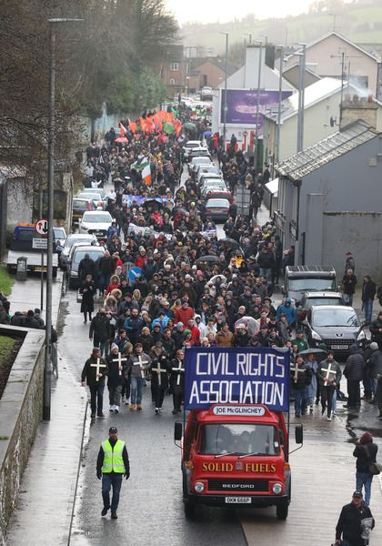 Relatives trace the steps of the original NICRA march. Rolling News