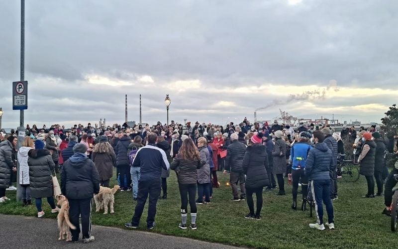 Mourners gather in Clontarf. Kate Hickey