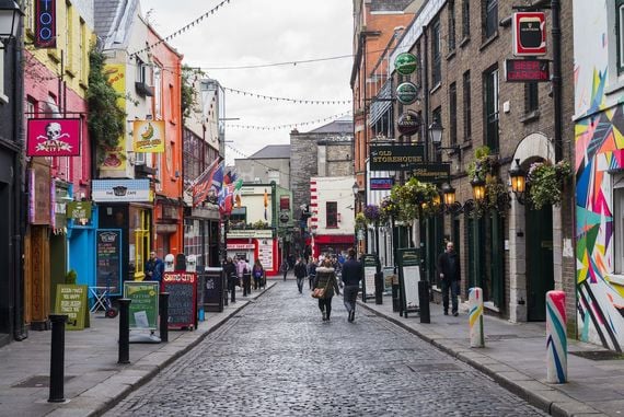 Temple Bar, in Dublin. Temple Bar, in Dublin.