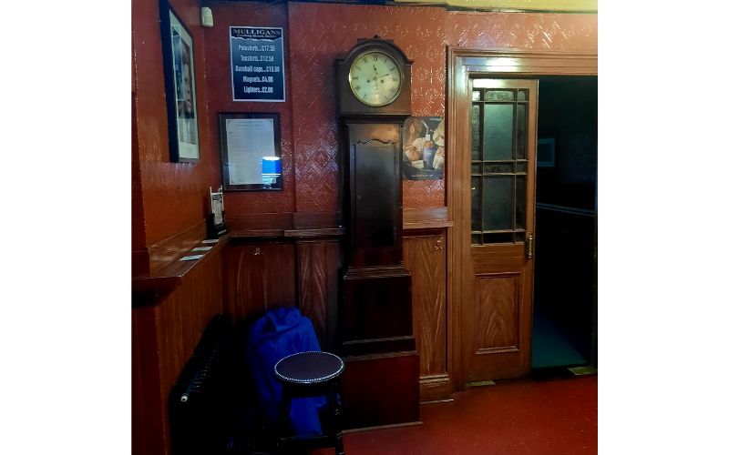The grandfather's clock in Mulligan's Pub, Dublin. The grandfather's clock in Mulligan's Pub, Dublin.