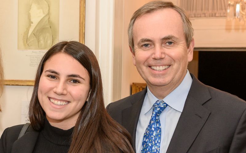Craig Martin with his daughter Danielle at last year’s Irish Legal 100 celebration at the Irish ambassador’s residence in Washington, DC. (Photo by Leslie E. Kossoff)