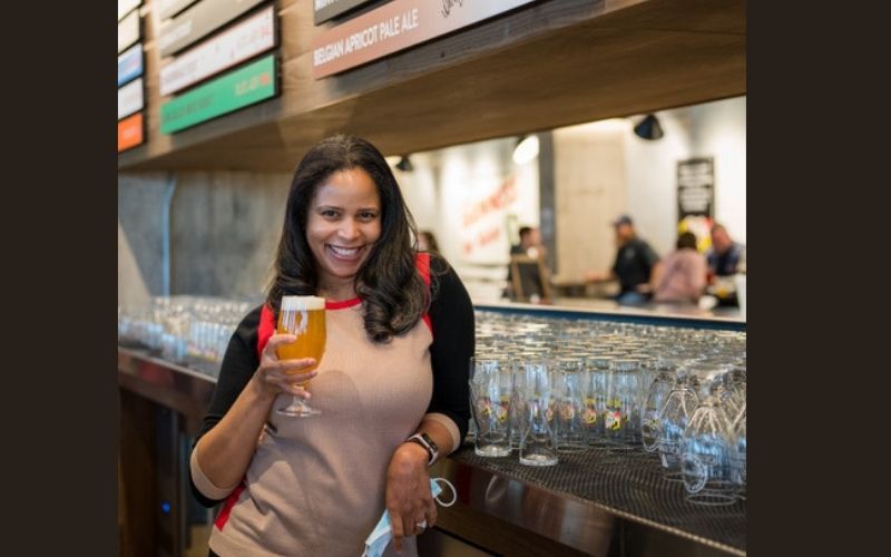 Danisha Allen enjoying the return of the Apricot Pale Ale Danisha Allen enjoying the return of the Apricot Pale Ale