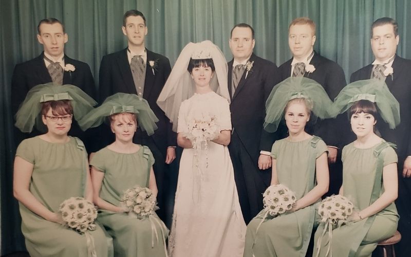 Bridget on her wedding day in 1968.