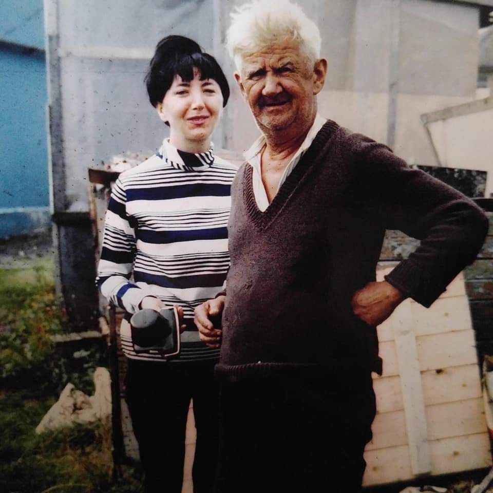 Bridget with her father John Ryan, back in Castlecomer in 1968 during her honeymoon trip back home with her newlywed husband Daniel Howarth.
