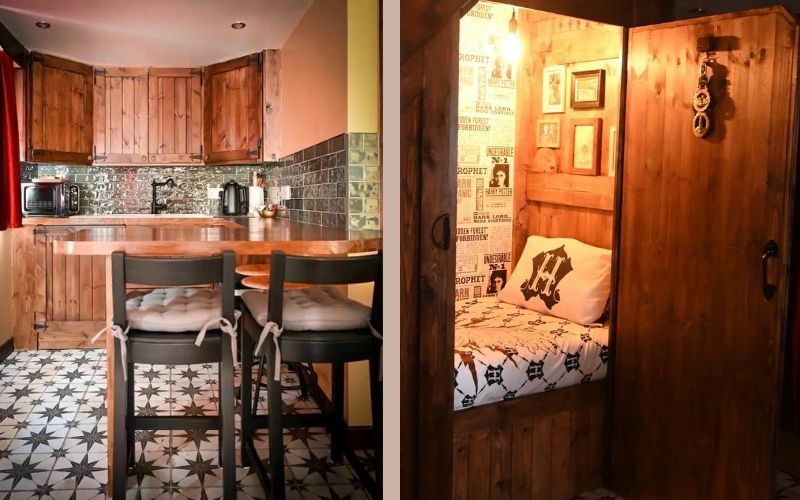 The Harry Potter themed rental comes with an "under the stairs" experience The Harry Potter themed rental comes with an "under the stairs" experience