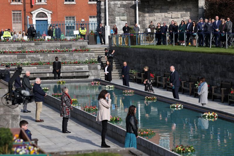 March 20, 2022: National Day of Commemoration for those who died during covid - 19. People lay wreaths for workers in all sectors. and for those who died whilst attending the National Commemoration day for those who died over the course the Covid 19 Pandemic in the Garden of Remembrance in Dublin. (RollingNews.ie)