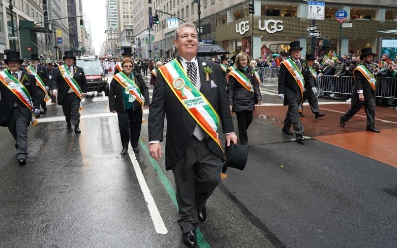 March 17, 2022: Grand Marshal James Callahan marching in the New York City St. Patrick's Day Parade. (Debbie McGoldrick / Irish Voice)