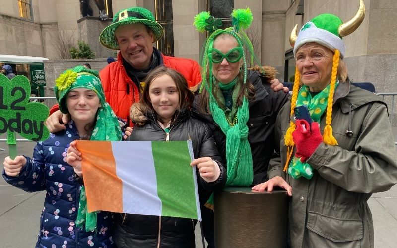 March 17, 2022: The Bucaro family at the New York City St. Patrick's Day Parade. (Debbie McGoldrick / Irish Voice)