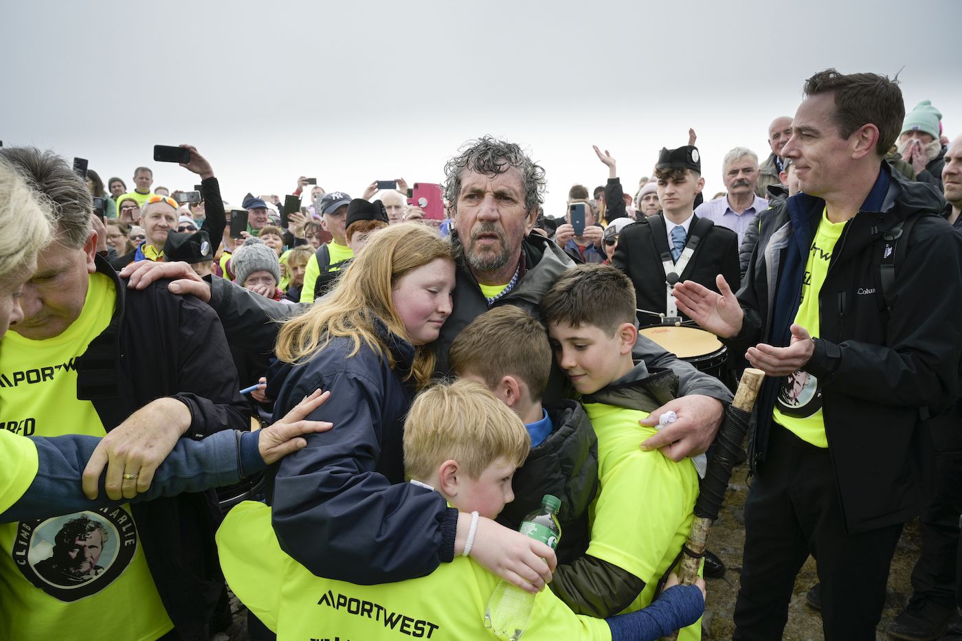 Charlie Bird at the top of Croagh Patrick photographed with Daniel O'Donnell, his wife, his grandchildren and Ryan Tubridy. Charlie Bird at the top of Croagh Patrick photographed with Daniel O'Donnell, his wife, his grandchildren and Ryan Tubridy.