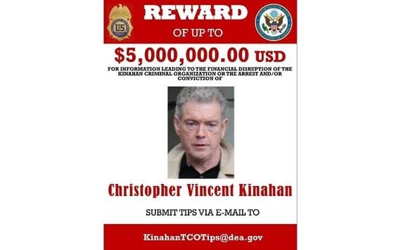 A poster released by the US gov in 2022 seeking information about Christy Kinahan. A poster released by the US gov in 2022 seeking information about Christy Kinahan.