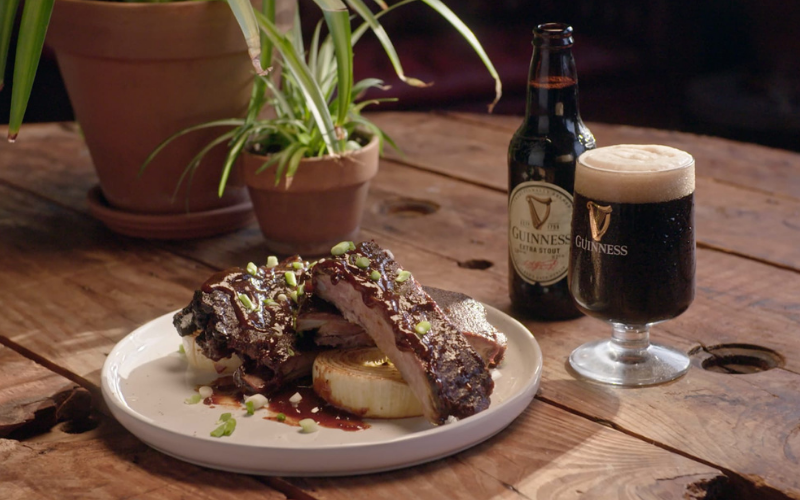 Sticky Jerk Ribs with Guinness BBQ Sauce