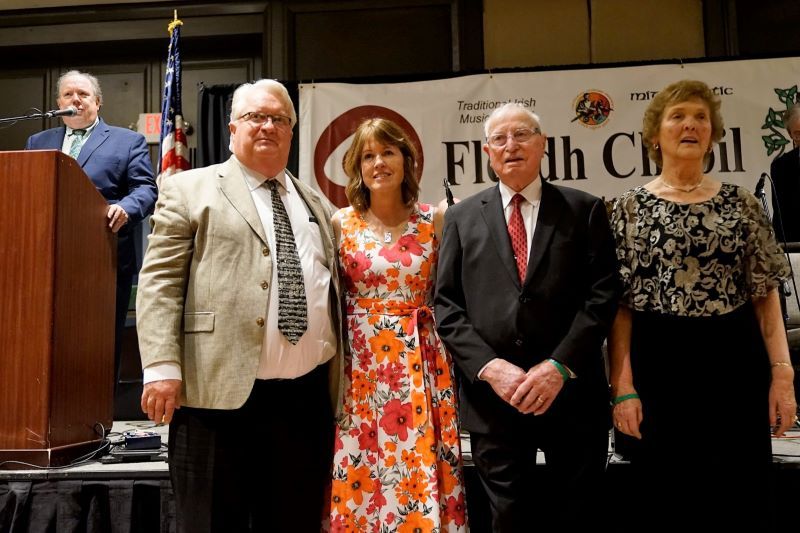 2022 service award recipients Mitch Fanning, Rose Flanagan, John Roarty, and Mary Higgins. (Paul Keating / Irish Voice)