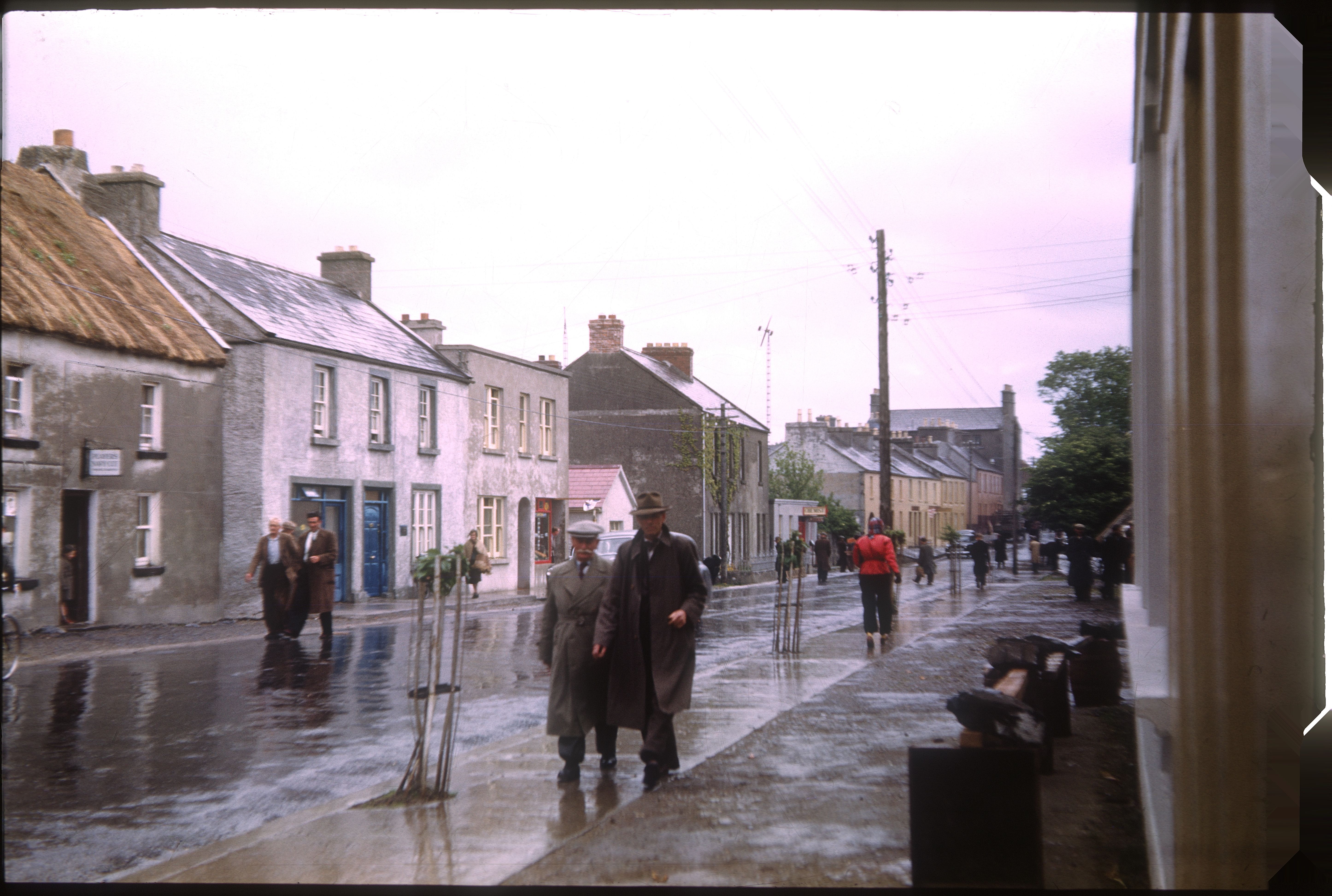 Photo by the late Martin J. Walsh Jr., of Murdock Minnesota, Kodachrome slide. Information written on slide: A small village near Galway. May 14, 1953. Photo provided Paul M. Walsh, son of photographer.