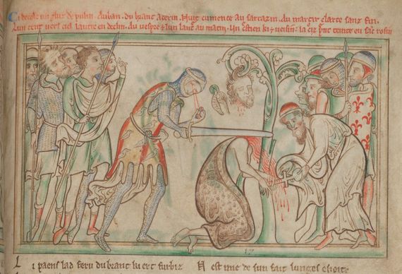 The decapitation of St.  Alban.