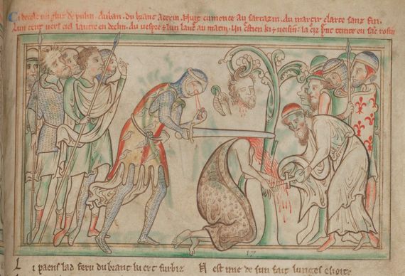The decapitation of St. Alban. The decapitation of St. Alban.